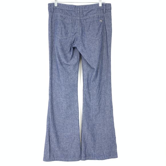 Joe's Jeans Women's Size 27 Mid Rise Wide Flare Leg Jeans Blue Chambray *READ - Picture 2 of 9